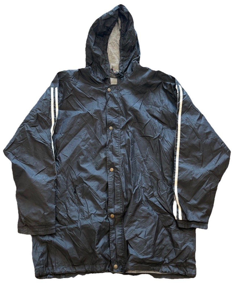 Vintage 90s Adidas Men's Black Lined Windbreaker Jacket Zip Snap Up Large