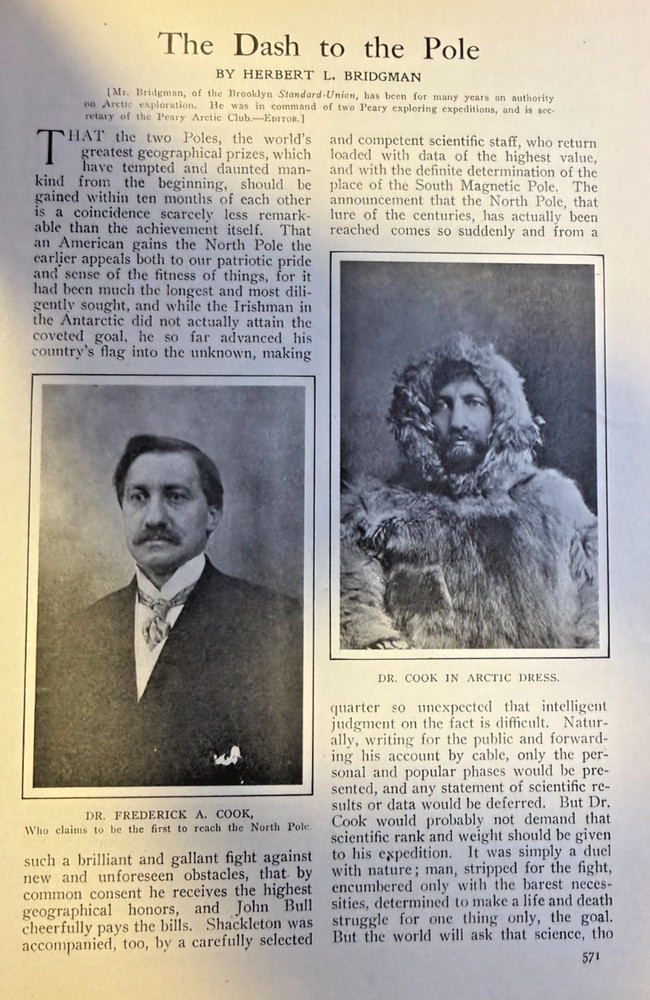 1909 Dash to the Pole Dr. Frederick Cook illustrated