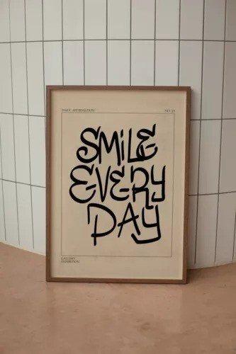 Smile Everyday Trippy Wall Art poster Choose your Size