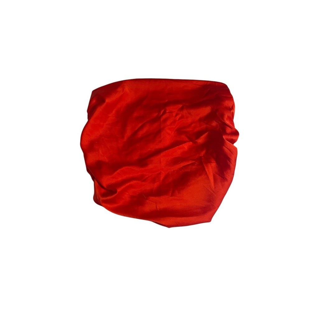 Shein Red Satin Open Back Tie  Tube Top XS Y2K Holiday Cropped