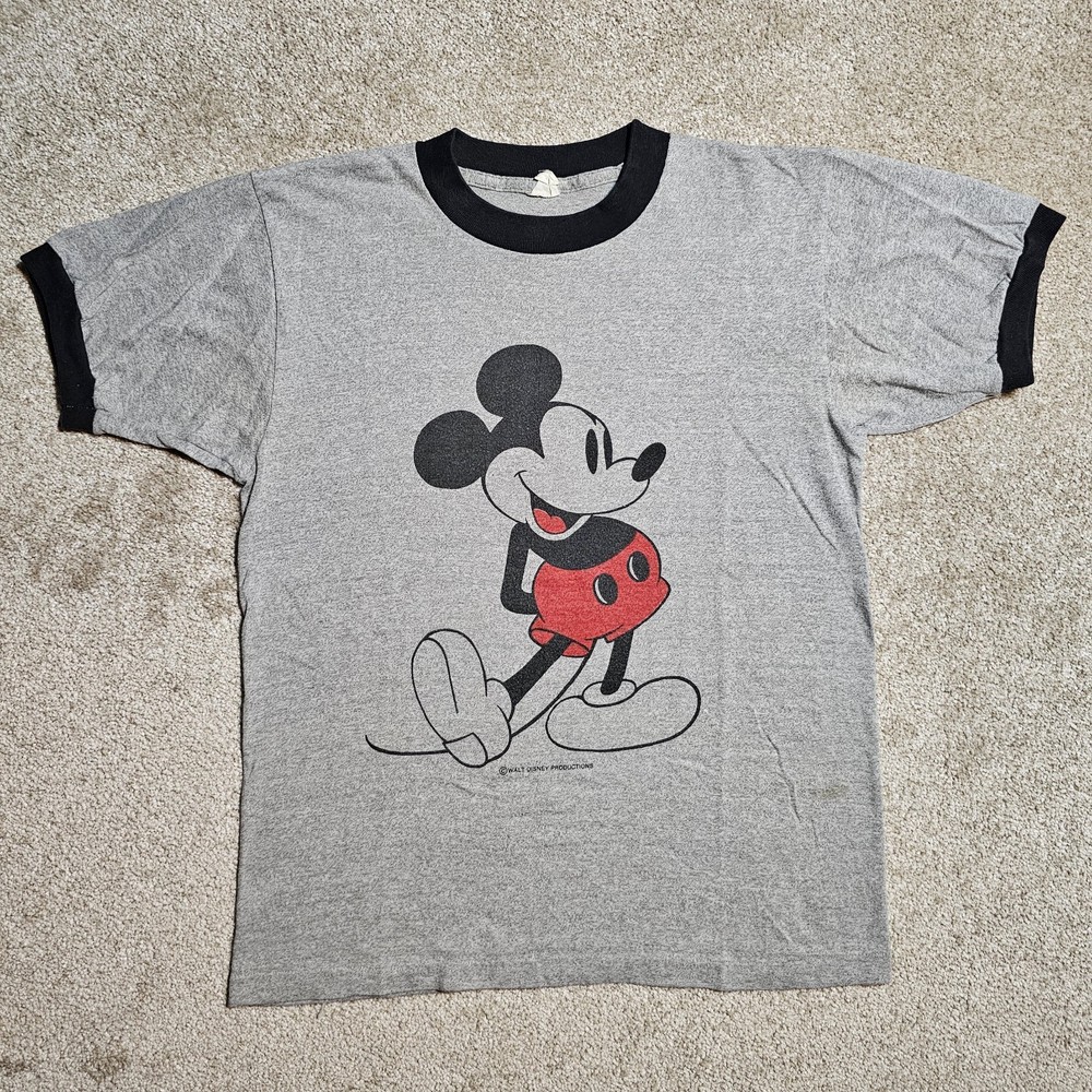 Vintage 70s 80s Tropix Togs Mickey Mouse T-Shirt Mens M/S Grunge Preppy