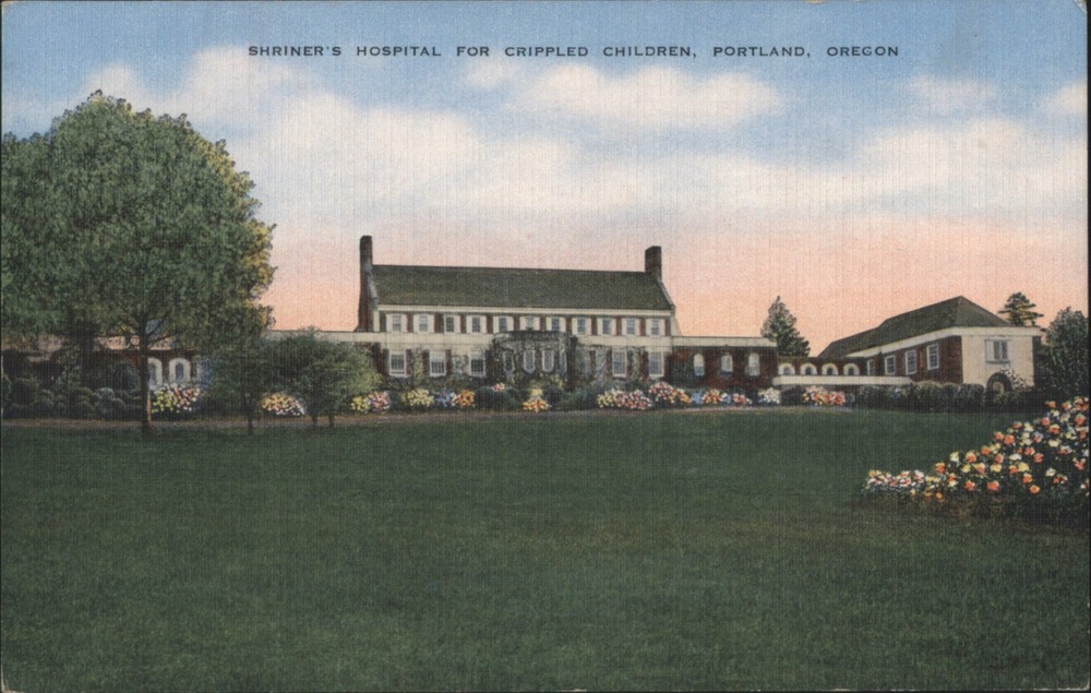 Portland, Oregon Shriner's Hospital for Crippled Children Vintage Postcard