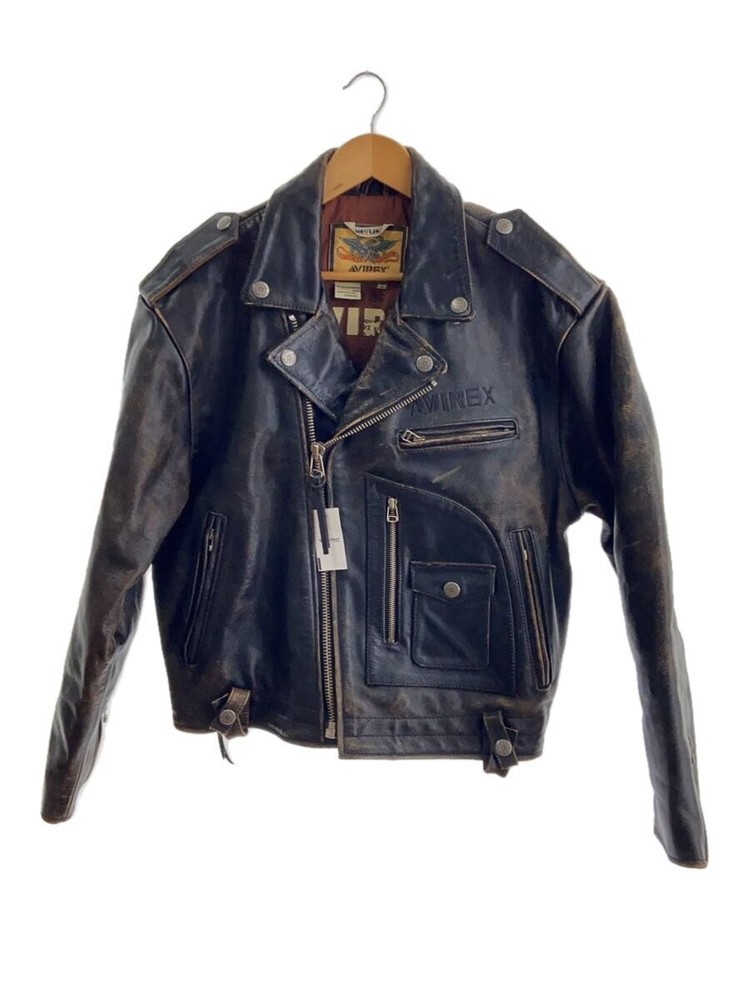 Avirex Black Leather Blouson Jacket Size L Model 272