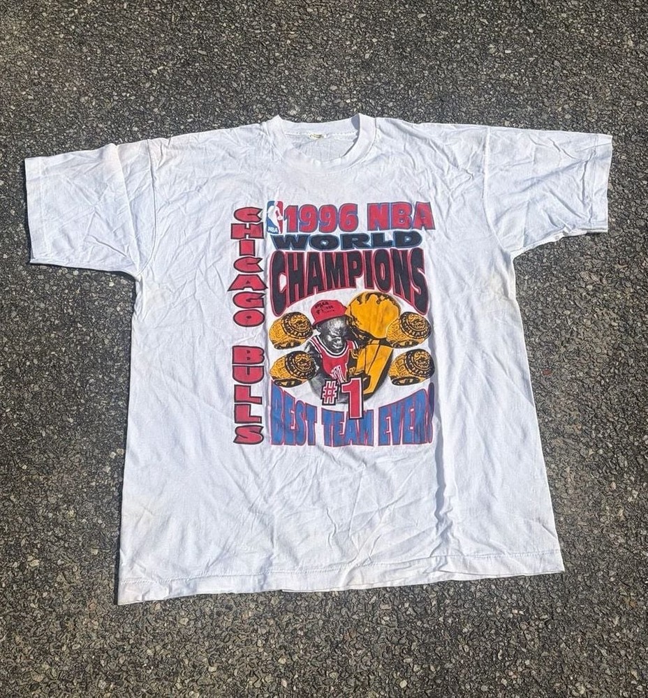 Vintage 1996 Chicago Bulls World Champions T-Shirt Adult XL Single Stitch
