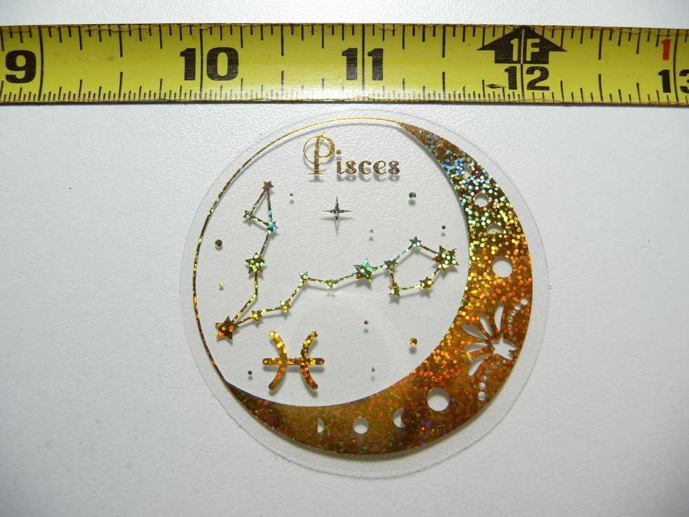 Holographic Pisces Zodiac Sticker Decal for Birth Month Horoscope Sign