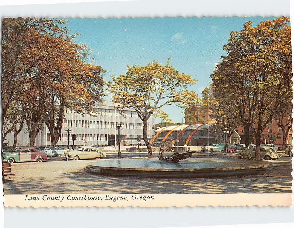 Postcard Lane County Courthouse Eugene Oregon USA