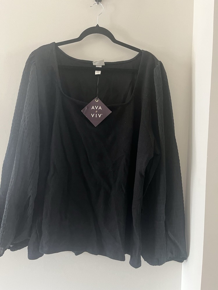 Ava & Viv Women's Long Sleeve Blouse Size 4X Made In Vietnam ￼