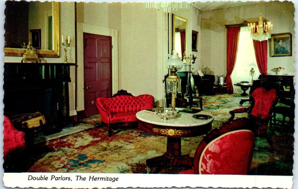 Postcard - Double Parlors at The Hermitage - Nashville, Tennessee