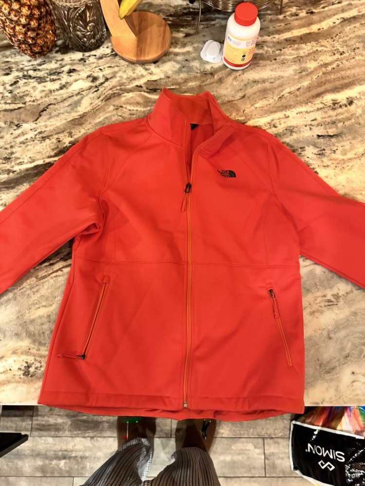 North Face Women's Soft Shell Jacket Red, Full Zip, Size Large