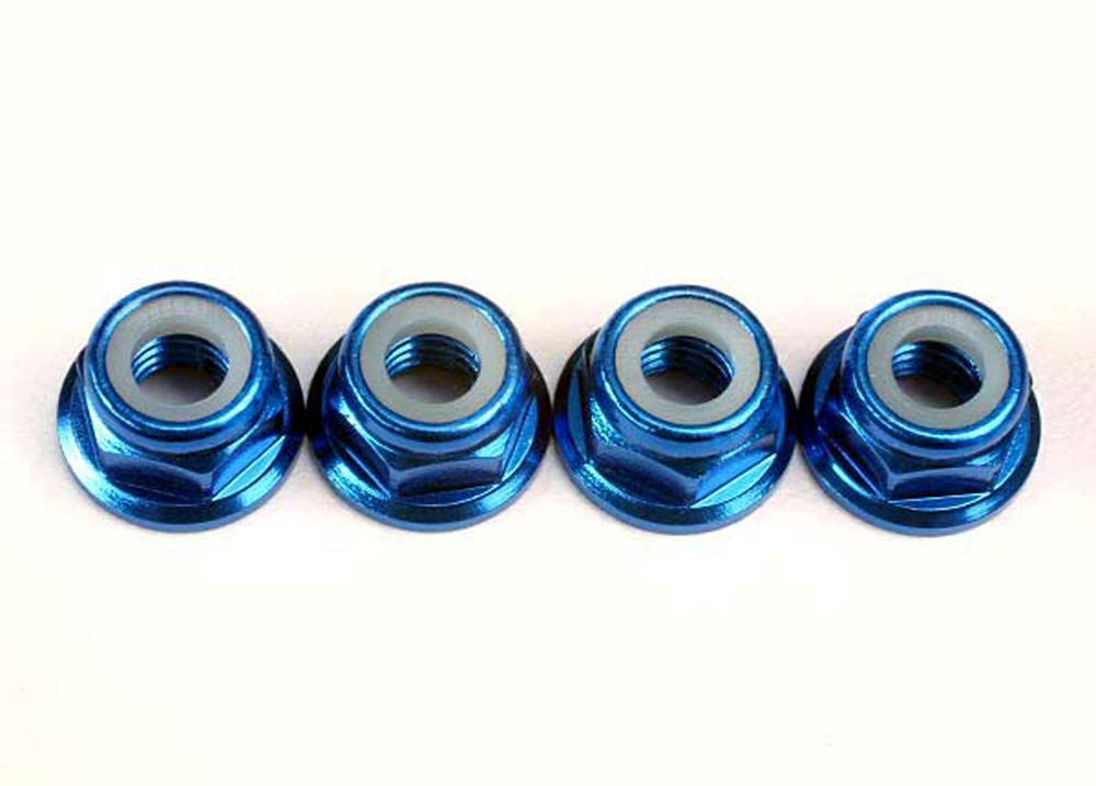 Traxxas 1/10 T-Maxx Classic * Aluminum 5mm Flanged Nylon Locking Nuts, Blue * 41
