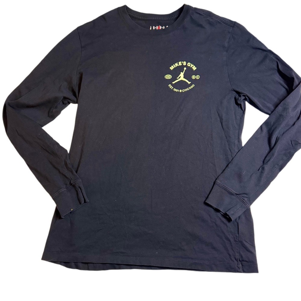 Jordan Mike's Gym Breakfast Club Long Sleeve Graphic T-Shirt Black Large