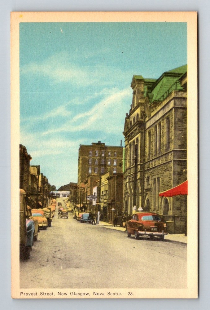 Canada- Nova Scotia New Glasgow Provost Street Postal Old View Vintage Postcard