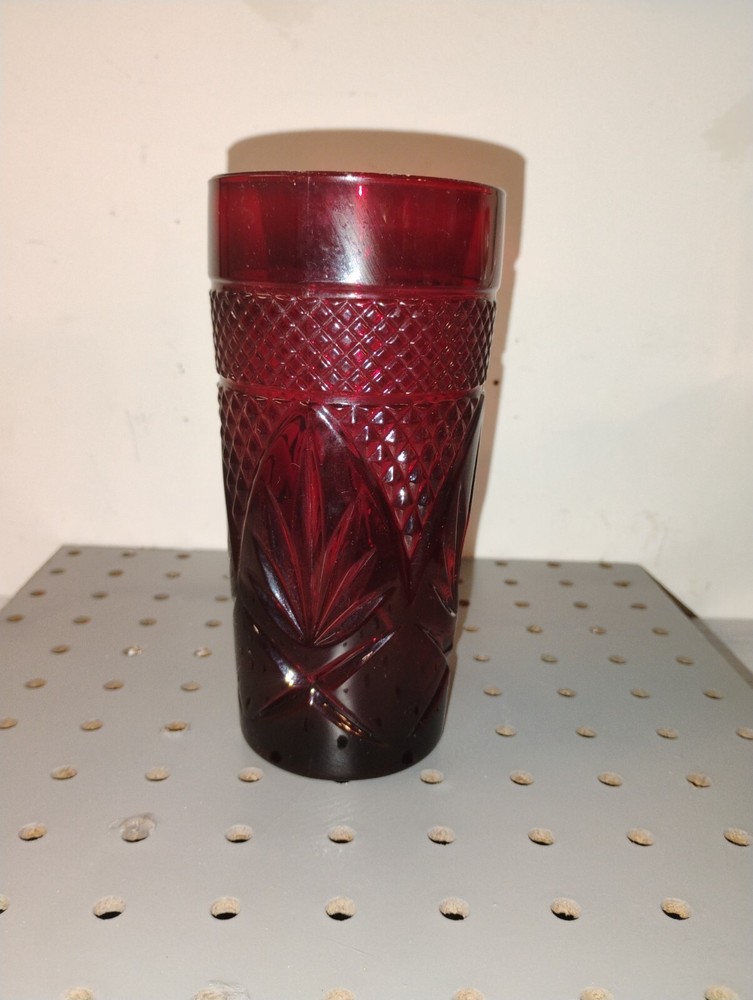 One Vintage Ruby Red Glass Tumbler Cristal D'Arques Durand