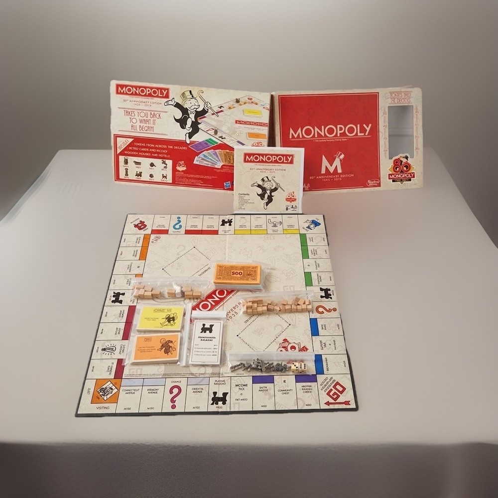 Hasbro Monopoly 80th Anniversary Edition Boardgame Complete Set