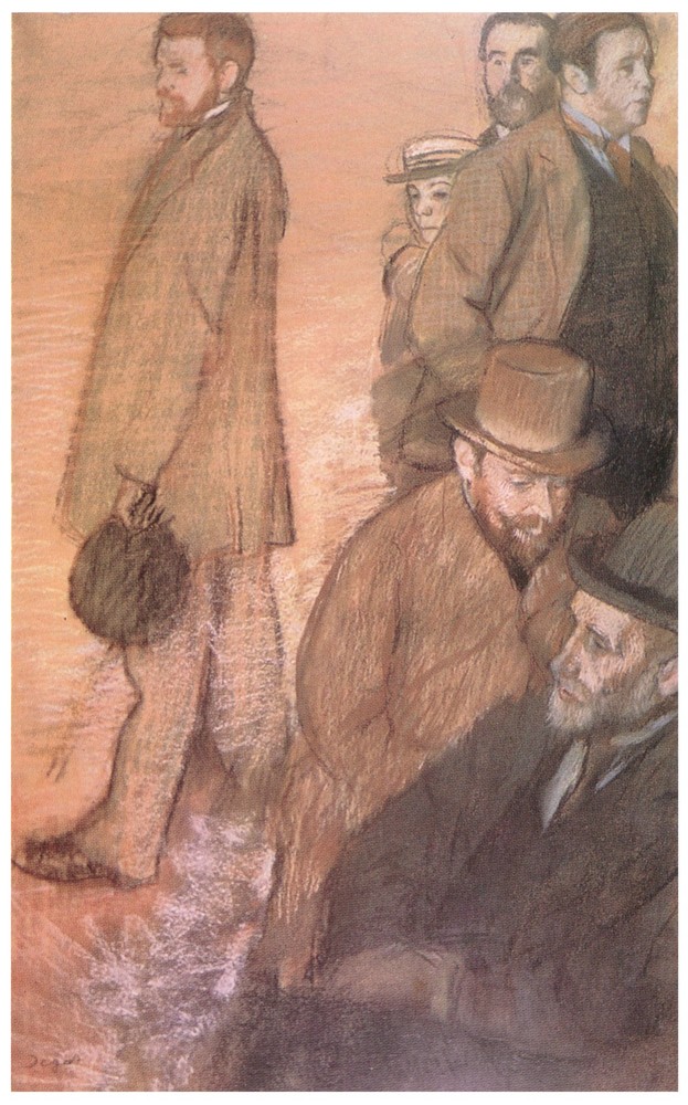 Decor Poster. Fine Graphic Design. People waiting. Home Shop Wall Art. 1892