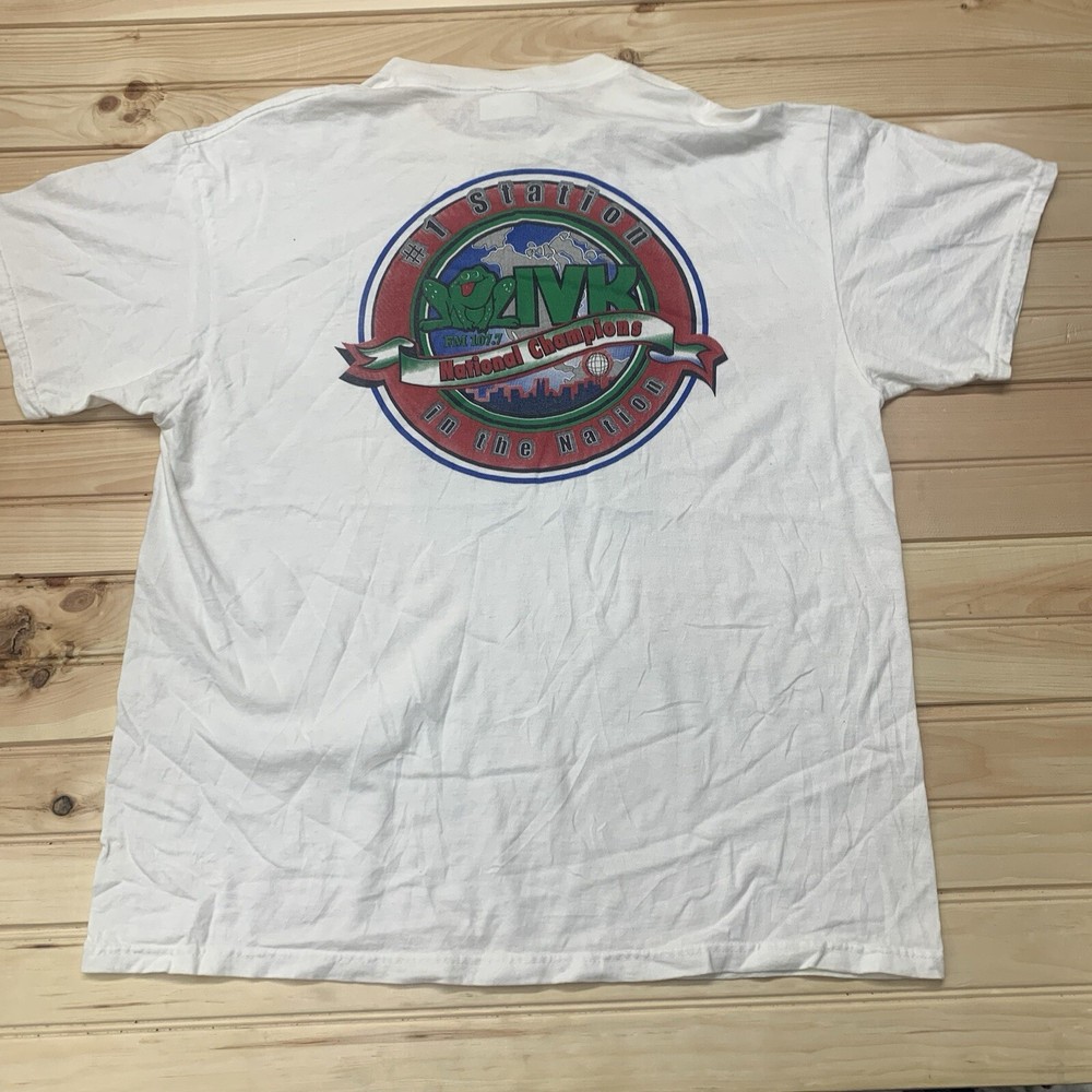 Vintage 90s IVK National Champion Radio Station Promo Shirt Size XL