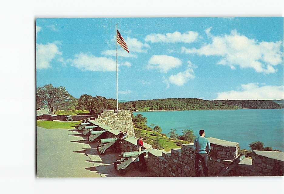 Postcard Main Flag Bastion Fort Ticonderoga New York USA