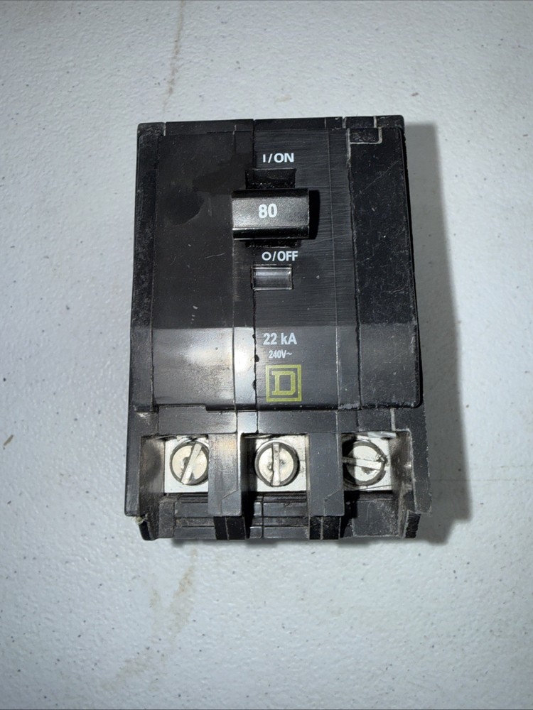 Square D QOB380VH 80 Amp 3 Pole Bolt-On Circuit Breaker 240V
