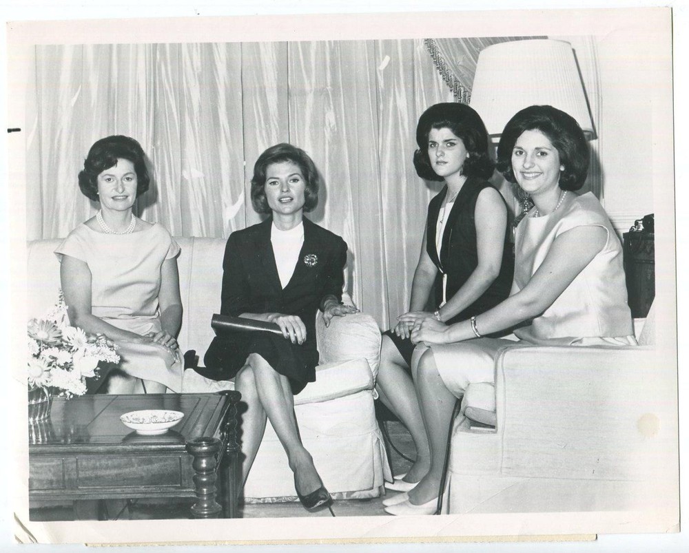 1966 Vintage Luci Johnson Wedding Press Photo 7x9 with Lyndon B Johnson NBC TV  