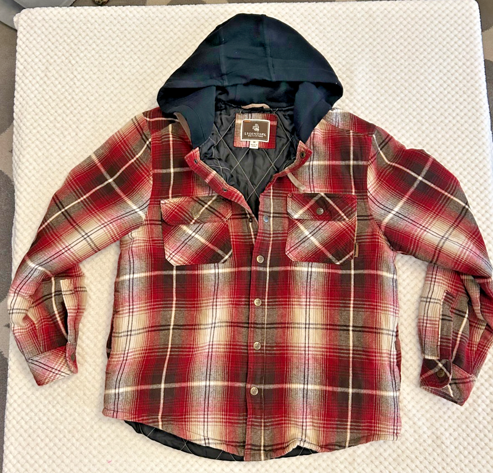 Legendary Outfitters Men M Plaid Flannel Quilted Shirt Jacket Multicolor