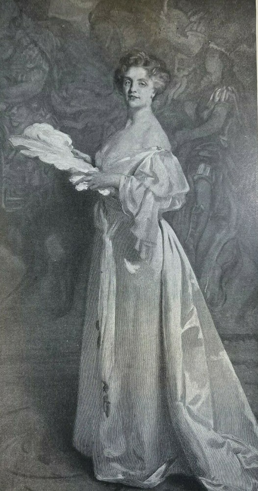 1909 Vintage Magazine Illustration Actress Ada Rehan