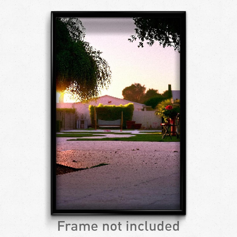Pixel Art Poster - Deserted Yard (8 Bit Psychedelic Trippy Video Game Print)