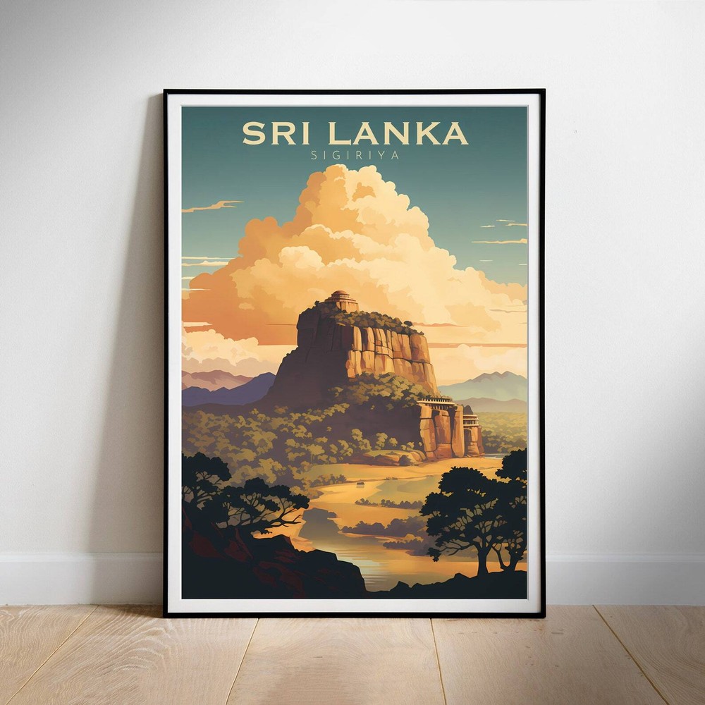Printable Wall Art Sri Lanka Retro Travel Poster Instant Hanging Decor New Home