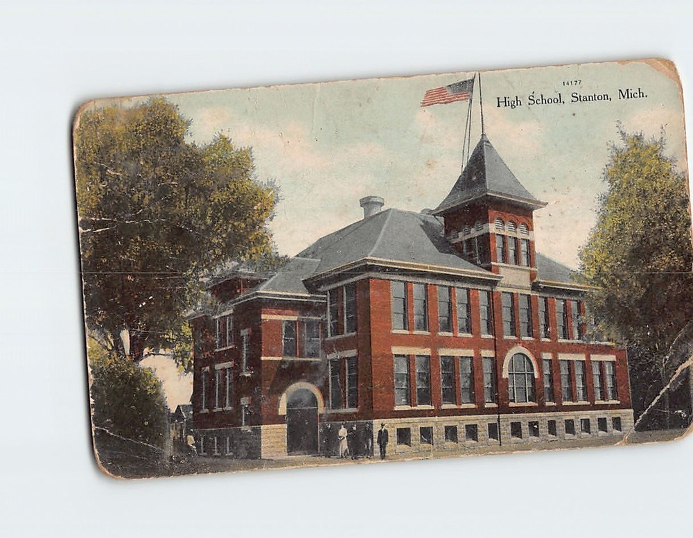 Postcard High School Stanton Michigan USA