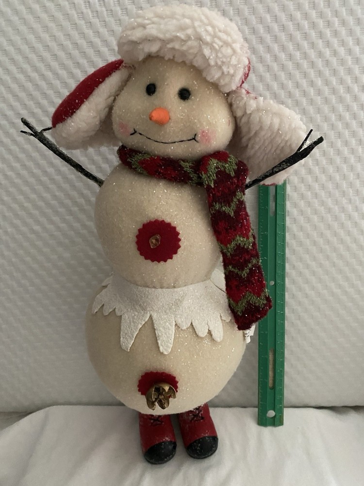 Whimsical Snowman 15” Winter Hat Scarf Christmas Decor