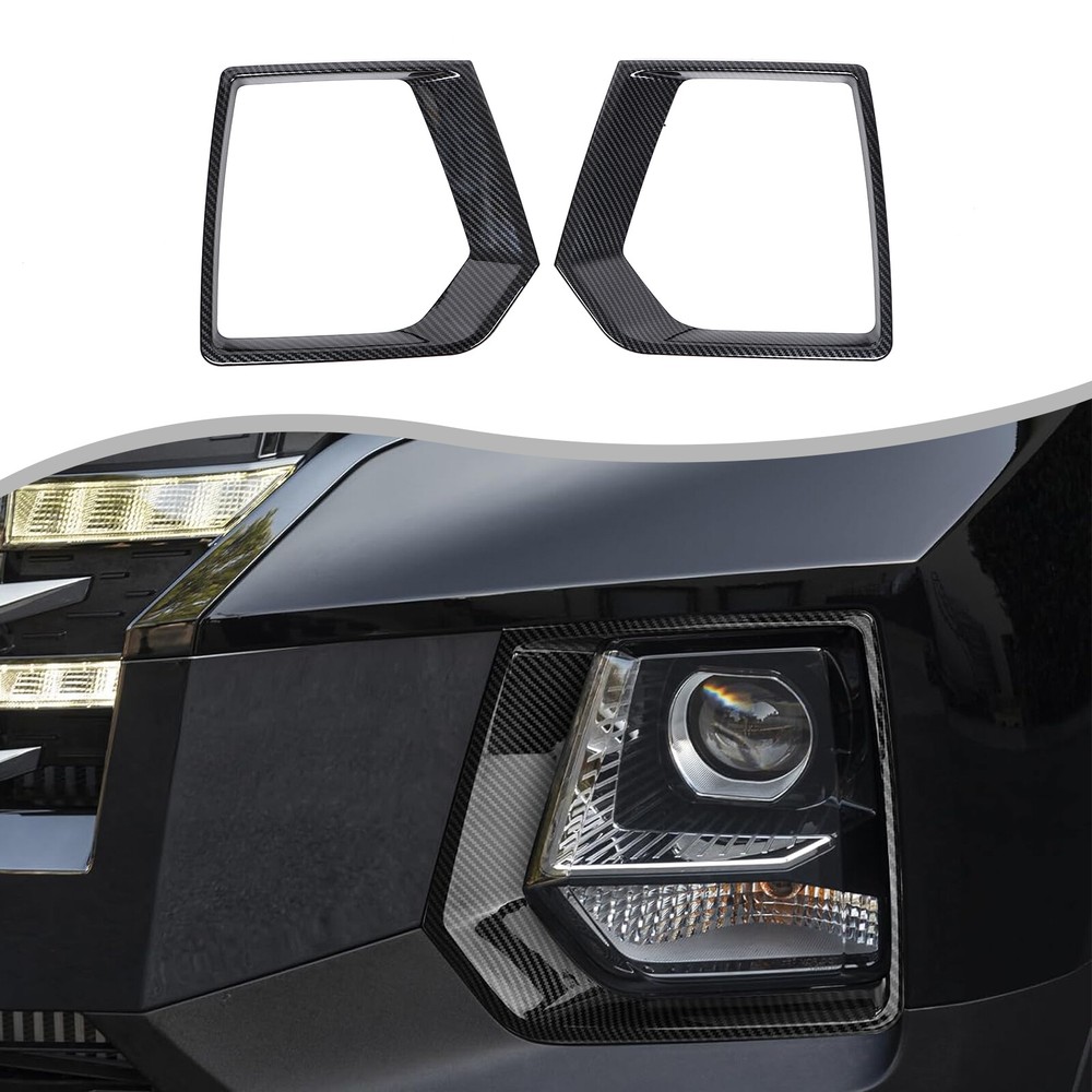 Carbon fiber Front Bumper Fog Light Lamp Trims Cover For Hyundai Santa Cruz 22+