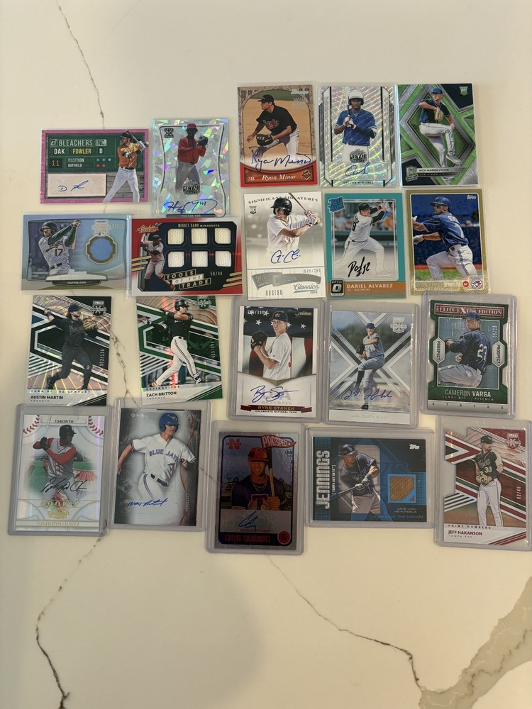 MLB Lot 20 Cards All Autos, Numbered, Patches, Rookies, Relics