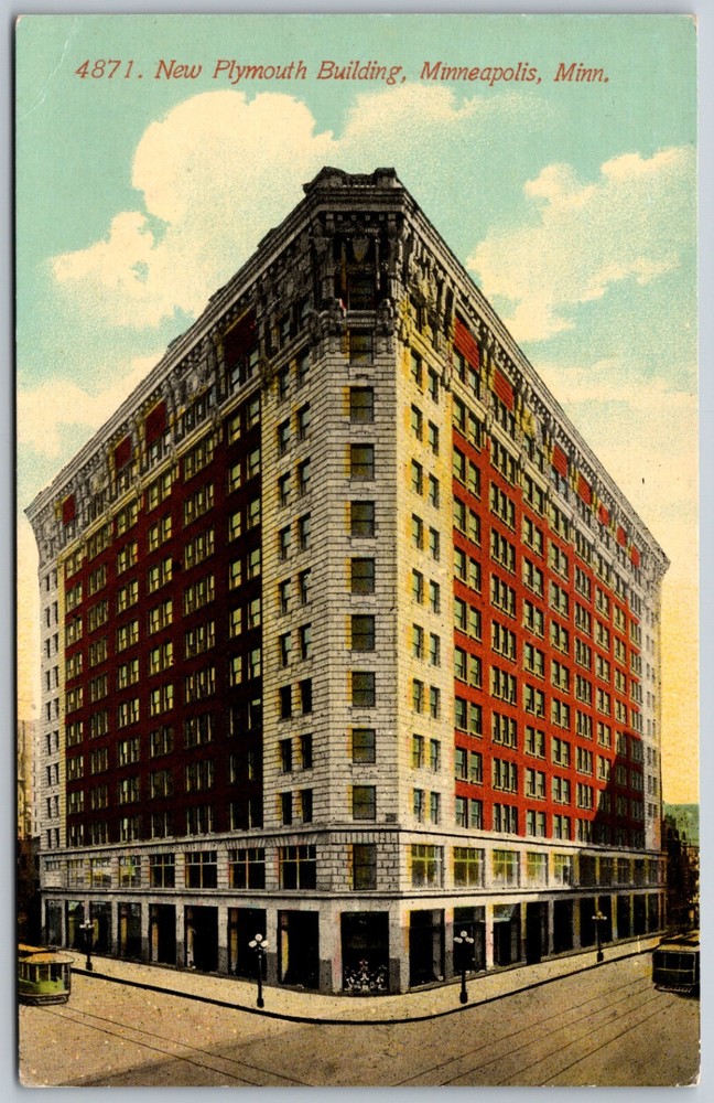 Newly Built Plymouth Building Minneapolis Minnesota Unposted ANTIQUE Postcard