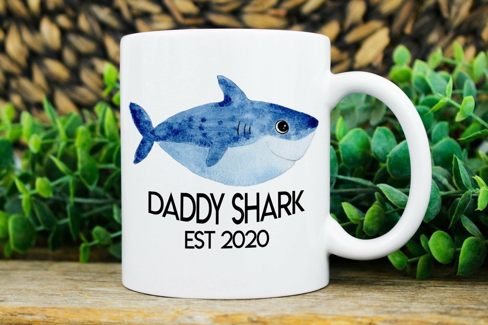 Daddy Shark Mug First Fathers Day Personalized Gift For Dad For Fathers Day Gift