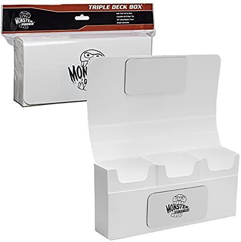 Monster Magnetic Triple Deck Storage Box(White) w/ 3 Removable Deck Trays-Holds