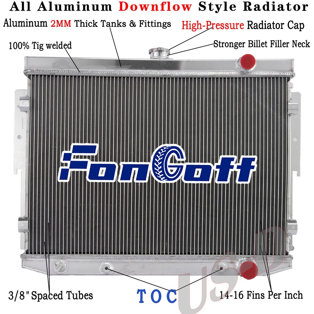 3 Row Aluminum Radiator For 1973-78 Chrysler Dodge Plymouth Mopar 6.6L V8 CC503