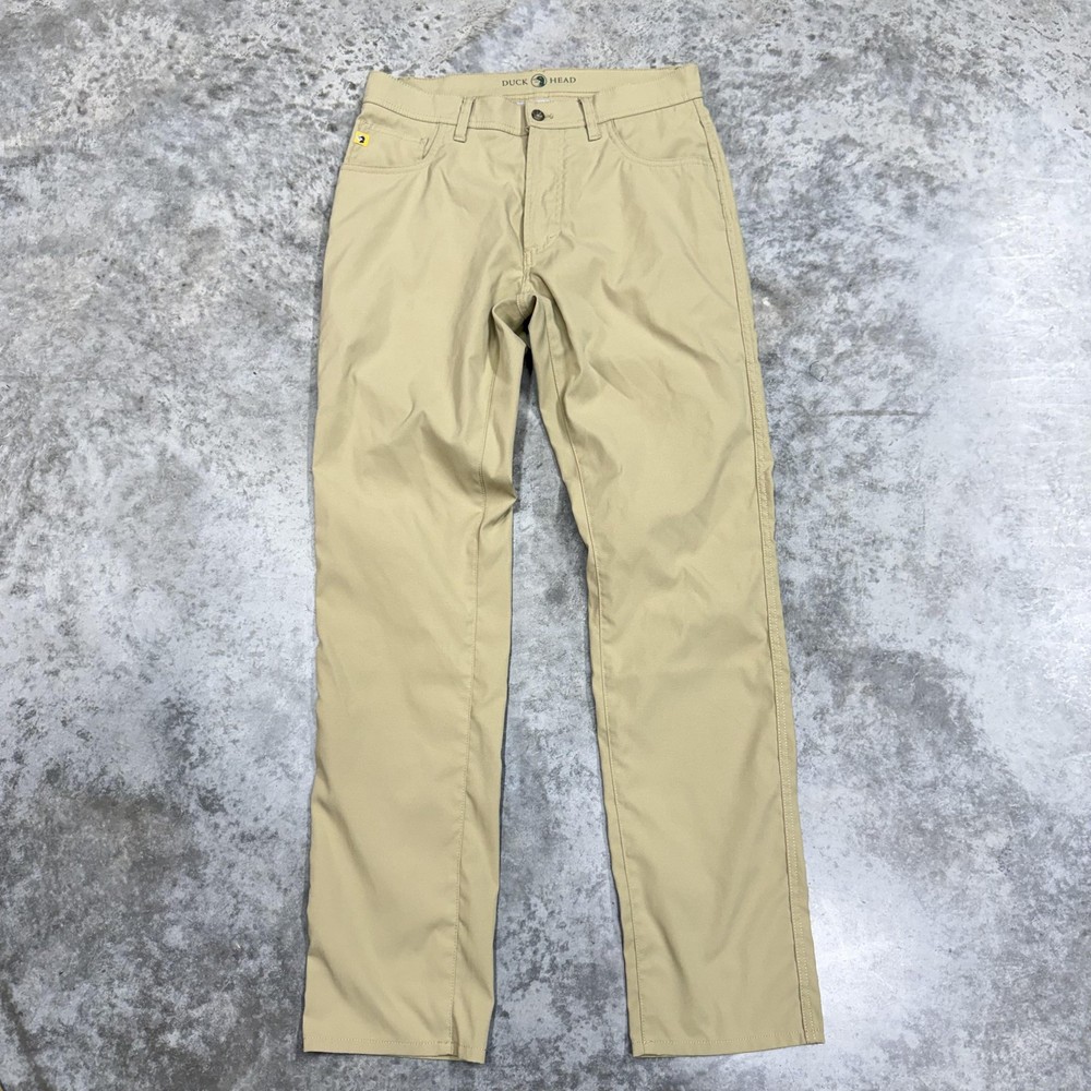 Duck Head Pants Mens 31x32 Beige Microfiber Khaki 5-Pocket Casual Golf Travel