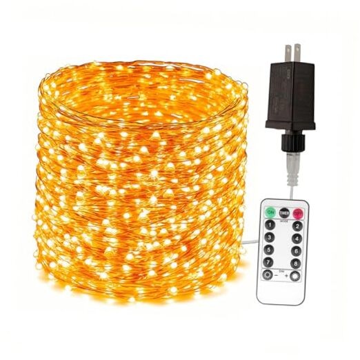 660FT Outdoor Waterproof Plug-in Fairy Lights with 2000 Ultra-Bright LEDs for Long-Lasting Illumination