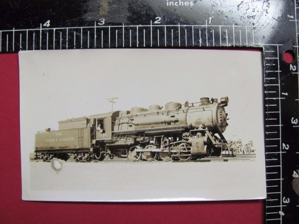 Bangor & Aroostook Railroad 0-8-0 Steam Locomotive #341 Bar Rr B&W Photo