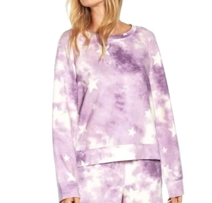 Wildfox Tie Dye Stars Purple Sweatshirt Size XXL