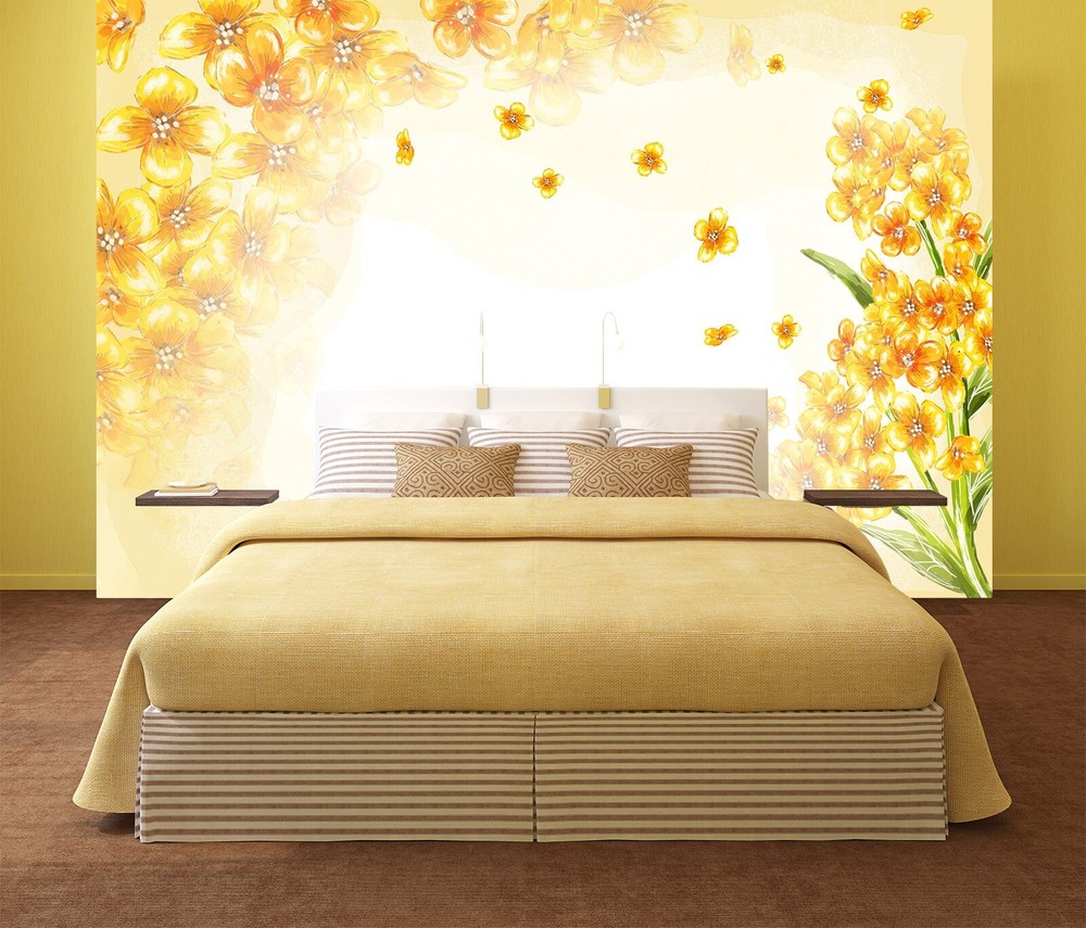 3D Yellow Petals ZHUA9257 Wallpaper Wall Murals Removable Self-adhesive Ann 24