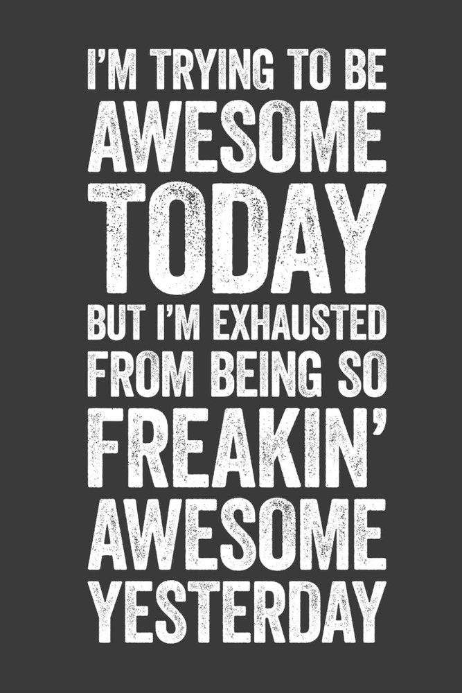 I'm Trying To Be Awesome Today: 6 x 9 Blank Lined Notebook Journal - Funny Sayin