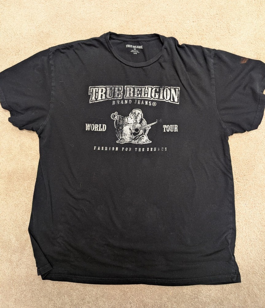 True Religion Buddha World Tour Black T Shirt Size XL Mens