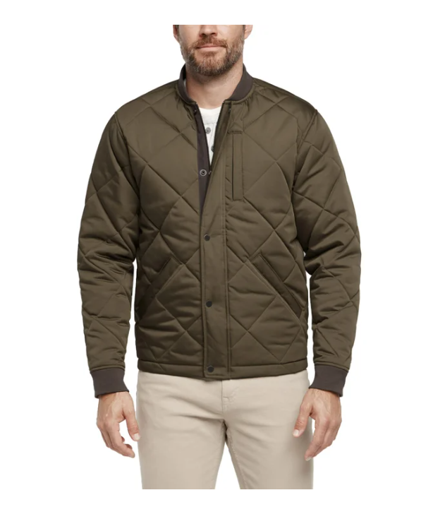 Banana Republic Men’s Quilted Bomber Jacket Green Size L