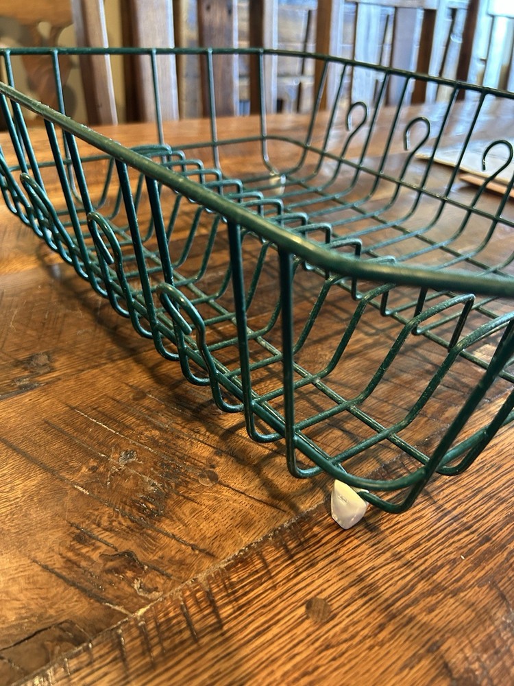 Vintage Rubber Coated Wire Plate/Dish Drainer Drying Rack Dark Green Farmhouse