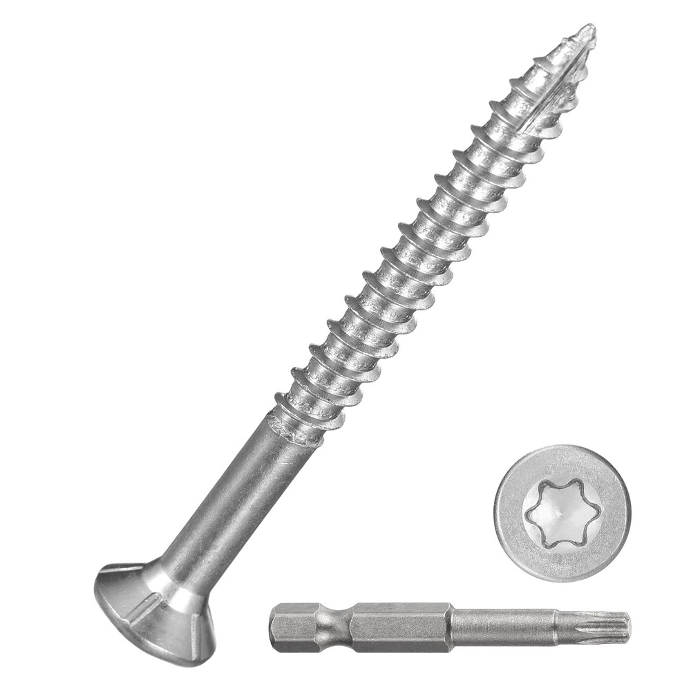 10x2 Inch Stainless Steel Deck Screws 100 Pack with T25 Star Bit