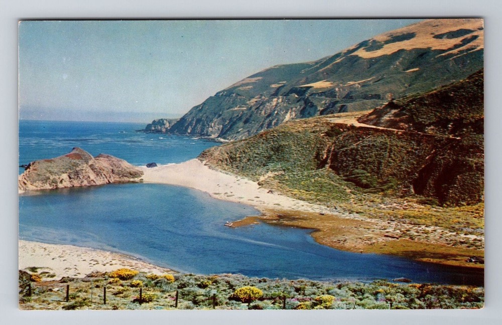 Monterey CA-California, Little Sur River and Lagoon, Antique Vintage Postcard