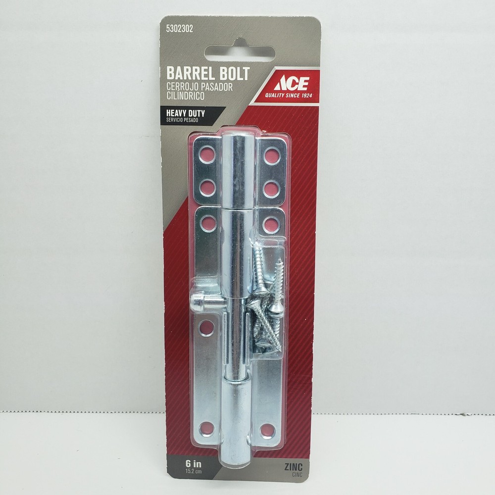 Heavy Duty 6-Inch Zinc Plated ACE Barrel Bolt #5302302-image