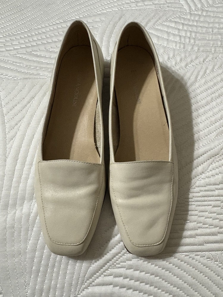 Women's Liberty Leather Flats Shoes Off White Size 7.5 Enzo Angiolini Loafers