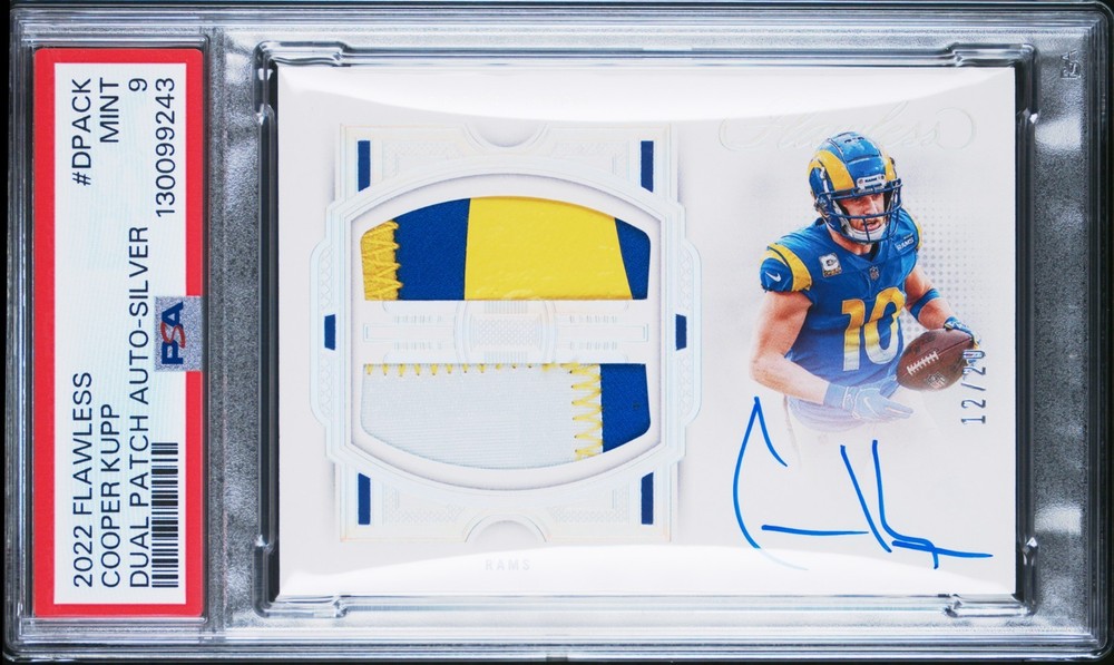 2022 Panini Flawless Cooper Kupp Dual Patch Auto Silver #/20 PSA 9 🔥