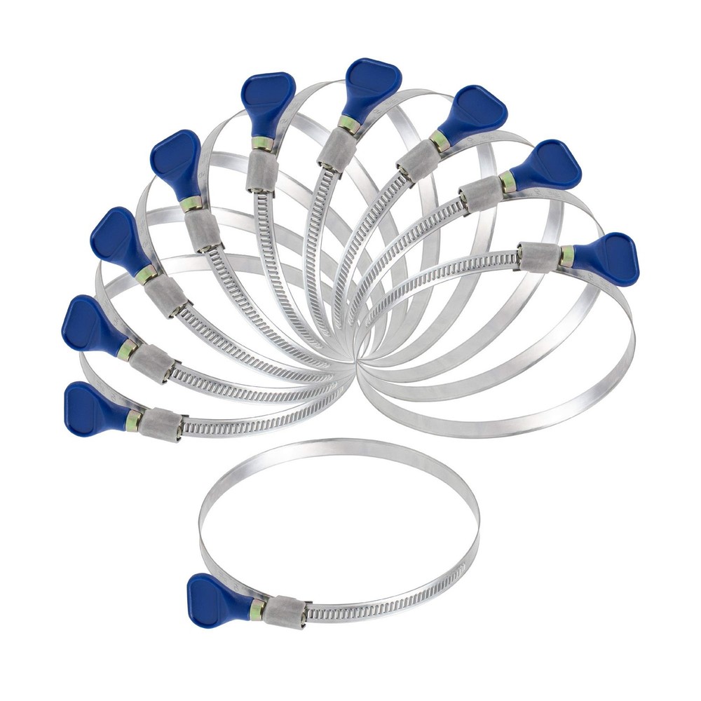 Fulton 2 1/2 Inch Thumb Screw Key Adjustable 304 Stainless Steel Hose Clamps,...